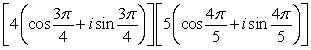 Perform the operation shown below and leave the result in trigonometric form.