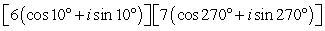 Perform the operation shown below and leave the result in trigonometric form.