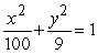 <strong>Find the standard form of the equation of the ellipse with the following characteristics.foci: major axis of length: 20</strong> A) B) C) D) E)