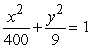<strong>Find the standard form of the equation of the ellipse with the following characteristics.foci: major axis of length: 20</strong> A) B) C) D) E)