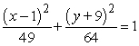 <strong>Find the standard form of the equation of the ellipse with the given characteristics.vertices: (-1, 1), (-1, 17) minor axis of length 14</strong> A) B) C) D) E)