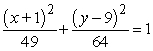 <strong>Find the standard form of the equation of the ellipse with the given characteristics.vertices: (-1, 1), (-1, 17) minor axis of length 14</strong> A) B) C) D) E)