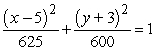 <strong>Find the standard form of the equation of the ellipse with the given characteristics.center: (3, -5) foci: (-2, -5), (8, -5)</strong> A) B) C) D) E)
