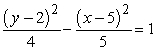 <strong>Find the standard form of the equation of the hyperbola with the given characteristics.vertices: (5, 0), (5, 4) foci: (5, -1), (5, 5)</strong> A) B) C) D) E)