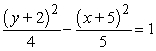 <strong>Find the standard form of the equation of the hyperbola with the given characteristics.vertices: (5, 0), (5, 4) foci: (5, -1), (5, 5)</strong> A) B) C) D) E)