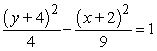 <strong>Find the standard form of the equation of the hyperbola with the given characteristics.vertices: (0, 4), (4, 4) asymptotes: , </strong> A) B) C) D) E)