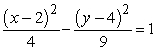 <strong>Find the standard form of the equation of the hyperbola with the given characteristics.vertices: (0, 4), (4, 4) asymptotes: , </strong> A) B) C) D) E)