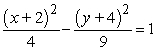 <strong>Find the standard form of the equation of the hyperbola with the given characteristics.vertices: (0, 4), (4, 4) asymptotes: , </strong> A) B) C) D) E)
