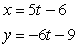 <strong>Which set of parametric equations represents the following line or conic?Use and .Line: passes through </strong> A) B) C) D) E)