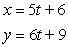 <strong>Which set of parametric equations represents the following line or conic?Use and .Line: passes through </strong> A) B) C) D) E)