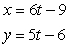 <strong>Which set of parametric equations represents the following line or conic?Use and .Line: passes through </strong> A) B) C) D) E)
