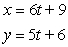 <strong>Which set of parametric equations represents the following line or conic?Use and .Line: passes through </strong> A) B) C) D) E)