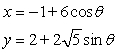 <strong>Which set of parametric equations represents the following line or conic?Use and .Ellipse: vertices ,foci </strong> A) B) C) D) E)