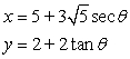 <strong>Which set of parametric equations represents the following line or conic?Use and .Hyperbola: vertices ,foci </strong> A) B) C) D) E)