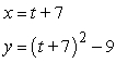 <strong>Which set of parametric equations represents the graph of the following rectangular equation using ? </strong> A) B) C) D) E)