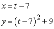 <strong>Which set of parametric equations represents the graph of the following rectangular equation using ? </strong> A) B) C) D) E)