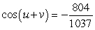 <strong>Find the exact value of given that and . (Both u and v are in Quadrant II.)</strong> A) B) C) D) E)