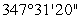 <strong>Convert the angle measure to decimal degree form. </strong> A)346.478° B)347.031° C)347.522° D)6.057° E)19,884.558°