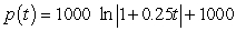 <strong>Suppose a population of bacteria is changing at a rate of where t is the time in days. The initial population (when t = 0) is 1000. Write an equation that gives the population at any time t.</strong> A) B) C) D) E)
