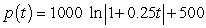 <strong>Suppose a population of bacteria is changing at a rate of where t is the time in days. The initial population (when t = 0) is 1000. Write an equation that gives the population at any time t.</strong> A) B) C) D) E)