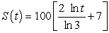 <strong>The rate of change in sales S is inversely proportional to time measured in weeks. Find S as a function of t if sales after 3 and 9 weeks are 250 units and 450 units respectively.</strong> A) B) C) D) E)