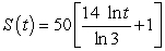 <strong>The rate of change in sales S is inversely proportional to time measured in weeks. Find S as a function of t if sales after 3 and 9 weeks are 250 units and 450 units respectively.</strong> A) B) C) D) E)