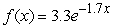 <strong>What is the value of the function at x = 2.5? Round to 3 decimal places.</strong> A)0.603 B)0.047 C)7.344 D)-38.124 E)0.000