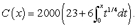 <strong>The total cost C (in dollars) of purchasing and maintaining a piece of equipment for x years is Perform the integration to write C as a function of x.</strong> A) B) C) D) E)