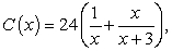 The ordering and transportation cost C for components used in a manufacturing process is approximated by where C is measured in thousands of dollars and x is the order size in hundreds. According to Rolle's Theorem, the rate of change of the cost must be 0 for some order size in the interval Find this order size. Round your answer to three decimal places.