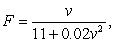 On a given day, the flow rate F (cars per hour) on a congested roadway is given by where v is the speed of the traffic in miles per hour. What speed will maximize the flow rate on the road? Round your answer to the nearest mile per hour.