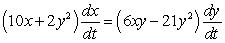 <strong>Differentiate with respect to t (x and y are functions of t).</strong> A) B) C) D) E)