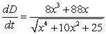 <strong>Find the rate of change of the distance D between the origin and a moving point on the graph of if centimeters per second.</strong> A) B) C) D) E)