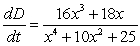 <strong>Find the rate of change of the distance D between the origin and a moving point on the graph of if centimeters per second.</strong> A) B) C) D) E)