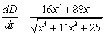 <strong>Find the rate of change of the distance D between the origin and a moving point on the graph of if centimeters per second.</strong> A) B) C) D) E)
