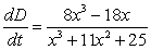 <strong>Find the rate of change of the distance D between the origin and a moving point on the graph of if centimeters per second.</strong> A) B) C) D) E)