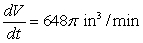<strong>The radius r of a sphere is increasing at a rate of 2 inches per minute. Find the rate of change of the volume when r = 9 inches.</strong> A) B) C) D) E)