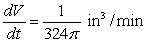 <strong>The radius r of a sphere is increasing at a rate of 2 inches per minute. Find the rate of change of the volume when r = 9 inches.</strong> A) B) C) D) E)