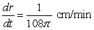<strong>A spherical balloon is inflated with gas at the rate of 200 cubic centimeters per minute. How fast is the radius of the balloon increasing at the instant the radius is 60 centimeters?</strong> A) B) C) D) E)