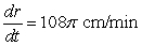 <strong>A spherical balloon is inflated with gas at the rate of 200 cubic centimeters per minute. How fast is the radius of the balloon increasing at the instant the radius is 60 centimeters?</strong> A) B) C) D) E)