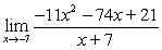 <strong>Find the following limit (if it exists). Write a simpler function that agrees with the given function at all but one point. </strong> A)does not exist B)74 C)-74 D)-80 E)80