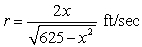 <strong>A 25-foot ladder is leaning against a house (see figure). If the base of the ladder is pulled away from the house at a rate of 2 feet per second, the top will move down the wall at a rate of where x is the distance between the base of the ladder and the house. Find the rate r when x is 20 feet. </strong> A) B) C) D) E)