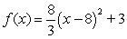 <strong>Write the standard form of the equation of the parabola that has a vertex at and passes through the point .</strong> A) B) C) D) E)