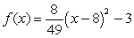 <strong>Write the standard form of the equation of the parabola that has a vertex at and passes through the point .</strong> A) B) C) D) E)