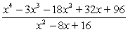 <strong>Simplify the rational expression, , by using long division or synthetic division.</strong> A) B) C) D) E)