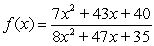 <strong>Consider the function . Find the function's domain and identify any horizontal and vertical asymptotes.</strong> A)domain: all real numbers x except for ; vertical asymptote: ; horizontal asymptote: B)domain: all real numbers x except for and ; vertical asymptotes: and ; horizontal asymptote: C)domain: all real numbers x except for and ; vertical asymptote: ; horizontal asymptote: D)domain: all real numbers x except for and ; vertical asymptote: ; horizontal asymptote: E)domain: all real numbers x except for ; vertical asymptote: ; horizontal asymptote: