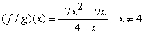 <strong>Find ( f <font face=symbol></font> g )(x). </strong> A) B) C) D) E)