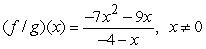 <strong>Find ( f <font face=symbol></font> g )(x). </strong> A) B) C) D) E)