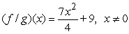 <strong>Find ( f <font face=symbol></font> g )(x). </strong> A) B) C) D) E)