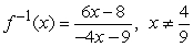 <strong>Find the inverse function of f. </strong> A) B) C) D) E)