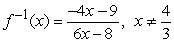 <strong>Find the inverse function of f. </strong> A) B) C) D) E)